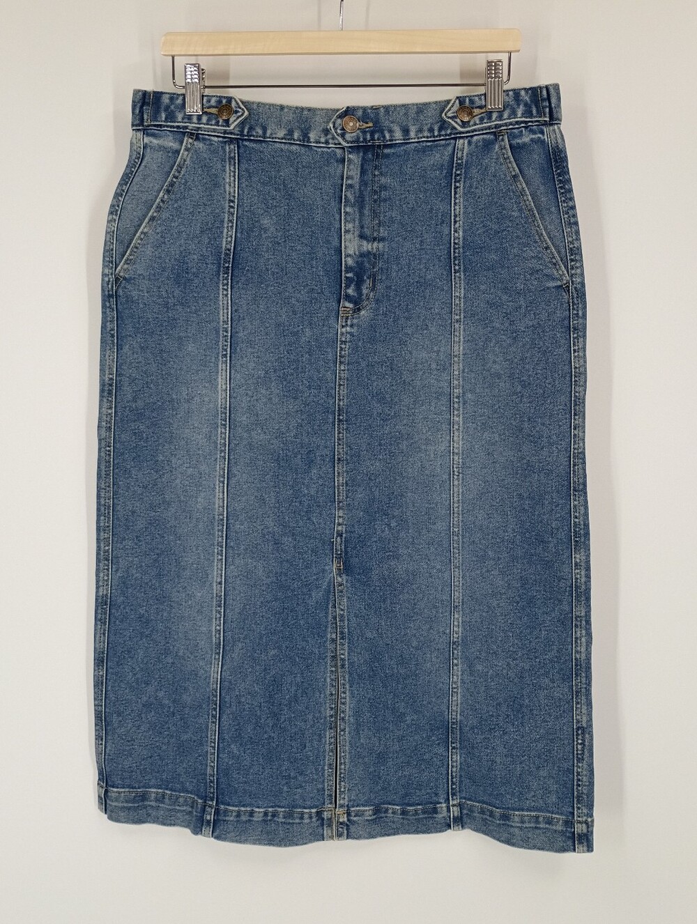 Chaps Denim Stretch Midi Skirt